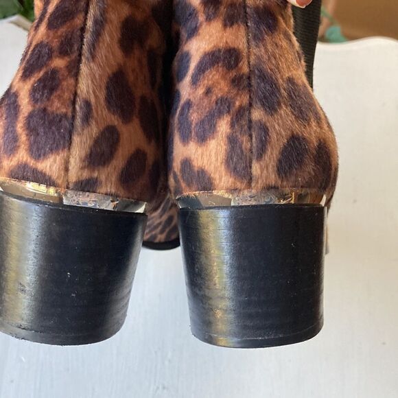 Nine West Cheetah Print Faux Fur Pull On Ankle Booties Size 7.5 - Picture 8 of 15